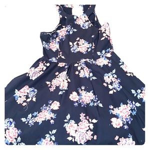 Floral zip-up sun dress